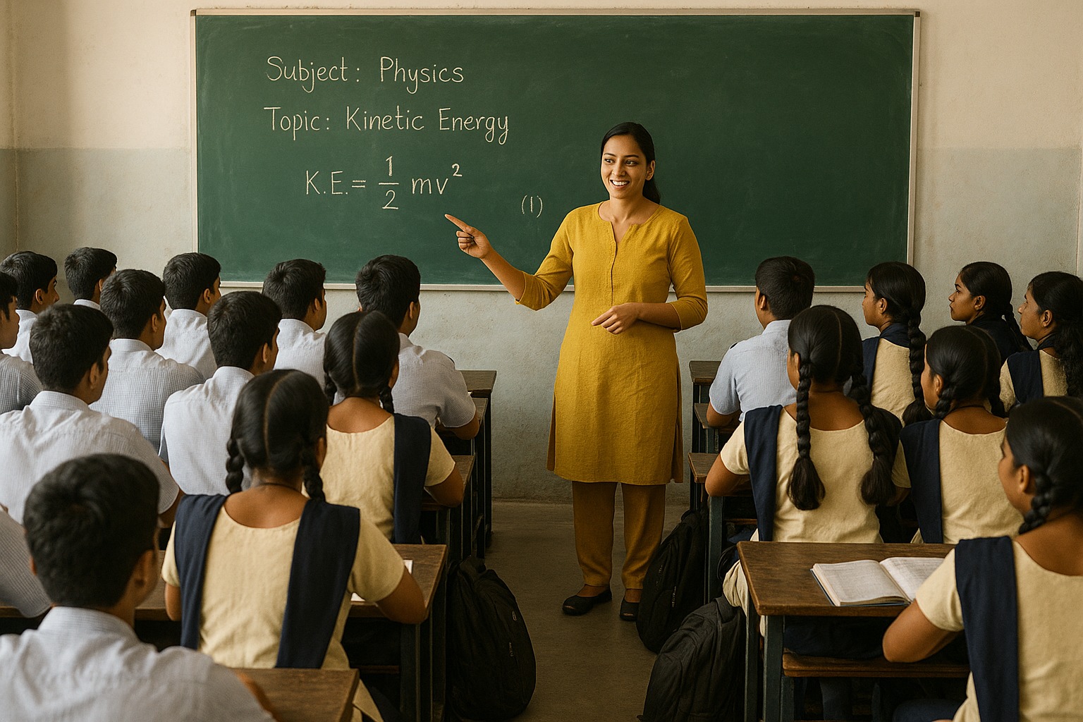 Teacher engaging with students in classroom